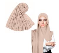 DHSBGWSX 1 Stück Muslimischer Damen-Hijab, Muslimische Kleidung, Gebets-Hijab, Einfarbiger Schal, Wind- Und Sonnenschutz-Hijab, Gestrickter Hijab, Damenbekleidung Aus Dem Nahen Osten (Rosa)