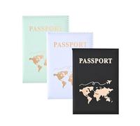 DHWEKU Hülle Reisepass, 3 Stücke Reisepasshüllen, Passport Holder für Damen Herren, Schutzhülle, Geeignet für Damen, Herren, Reisepässe, Kreditkarten, Personalausweise und Reisedokumente
