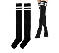 DHWEKU overknees strümpfe Damen stockings thigh high overknee socks Extra Lange Socken Überknie Kniestrümpfe Overknee Strümpfe Lange Gestreifte Socken Lässige Hoch Booten Strümpfe