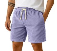 DHYUEN Badeshorts Für Herren Lose Einfarbige Strandshorts Militär Hose Classic Outdoorshorts Sweatshorts Locker Schwimmshorts Leichte Kurze Hosen Arbeitshose （Lila，M）