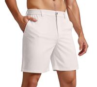 DHYUEN Badeshorts Mädchen Elastischer Bund Leichte Wandershorts Kurze Hose Herren Fahion Streetwear Herrenshorts Einfarbige Herren Bermuda Shorts Knielang Cargo-Shorts(1-Beige,L)