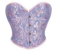 DHYUEN Gelbes Korsett Overbust Floral Party Corsette 2024 Angebote Rosa Korsett Zum Trainieren Der Taille Shaper Korsett Pink Zur Reduzierung Der Taille Korsagen & Bustiers Für Damen（2-Blue，XL）