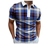 DHYUEN Herren T-Shirts Sommer Casual Freizeithemd Vintage Frühling Kurzarmshirt Sommer Sommer T-Shirts Herren Regular Fit Business Revers T-Shirt Polohemd Streetwear Tops（XL，Navy-2）