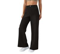 DHYUEN Jeans Damen High Waist Stylish Bootcut Jeans Mom-Jeans Gerade Geschnittene Bequme Jeans Damen High Waist Baggy Outdoorhose Retro Jeans Bootcut Damen Jeans Damen High Waist Stretch(2-Black,L)