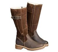 DHYUEN Schneeboots Damen Breite Stiefeletten Zierreißverschluss Schnürstiefeletten Snow Boot rutschfest Sohle Sneaker Stiefeletten Boots Elegant Langschaft Stiefel Profilsohle Frauen Stiefel(Braun，43