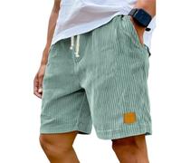 DHYUEN Sport Shorts Herren Kurz Stretch Leichte Wandershorts Cordshorts Stretch Classic Retroshorts Sportshorts Atmungsaktive Chino Jogginghose Herren Cordshorts Retro Kurze Shorts（1-Light Green，M）