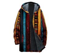 DHYUEN Sweatjacke Herren Mode Lose Kapuzenjacke Kariertes Hemd Herren Graphic Druck Winter Fahrradjacke Herren Steppjacke Mit Taschen Meine Bestellungen Anzeigen 2024 Herren Bademantel（1-Orange，XL）