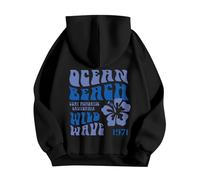 DHYUEN Sweatjacke Mädchen Mode Sportjacke Sweatjacke Damen Lang Kapuzenjacke Freizeit Übergangsjacke Oberbekleidung Damen Blusen Sportbekleidung Damen Sweatjacke Mit Kapuze（1-Black，XL）