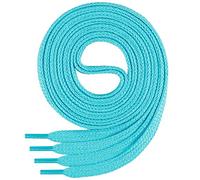Di Ficchiano 1Paar flache SCHNÜRSENKEL aus 100% Baumwolle für Sneaker Sportschuhe - sehr reißfest - ca. 7 mm breit - Schuhbänder- türkise Schuhriemen Farbe: turquoise - 140cm