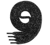 Di Ficchiano 1Paar flache SCHNÜRSENKEL aus 100% Baumwolle für Sneaker Sportschuhe - sehr reißfest - ca. 7 mm breit - Schuhbänder- schwarzsilber Schuhriemen Farbe: black/silver - 170cm