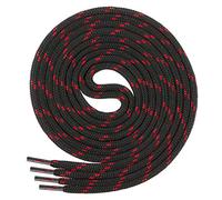 Di Ficchiano 2 Paar Schnürsenkel schwarz rot rund für Arbeitsschuhe Trekkingschuhe Stiefel -Schuhbänder sehr reißfest - ø ca. 4,5 mm, Polyester - Farbe: schwarz rot 120cm