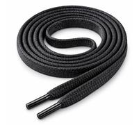Di Ficchiano Schnürsenkel flach gewachst aus Baumwolle - strapazierfähig, reißfest & wasserabweisend für Sneaker, Boots & Business - flat shoelaces schwarz/black 120 cm