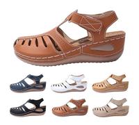 Diabetes-Sandalen für Damen, orthopädische Sandalen, Fußgewölbeunterstützung, Sommer, Schlupfschuh, breite Passform, gepolstert, Wanderplattform, lässig, Strand, Slingback, bequem, waschbar, für Sport