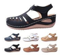 Diabetes-Sandalen für Damen, orthopädische Sandalen, Fußgewölbeunterstützung, Sommer, Schlupfschuh, breite Passform, gepolstert, Wanderplattform, lässig, Strand, Slingback, bequem, waschbar, für Sport