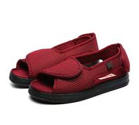 Diabetes Schuhe, Strand Trekking Sandalen, Outdoor Sandalen, Sommer Wander Sandalen, Atmungsaktive Geschlossene Herren Sandalen,Rot,45