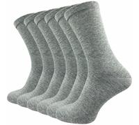 Diabetiker Socken | Ohne Gummi & ohne Naht | Hochwertiges & feines Maschenbild | Damen (6 Paar) - Hellgrau / 39 - 42