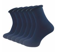 Diabetikersocken mit Rollrand | Ohne Naht & ohne Gummi für Diabetiker | Damen (6 Paar) - Blau / 39 - 42