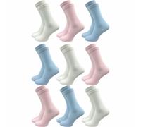 Diabetikersocken | Ohne Gummi & ohne Naht | Extra weiter Komfortbund | Damen (9 Paar) - Pastell / 39 - 42