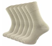 Diabetikersocken | Ohne Gummi & ohne Naht | Extra weiter Piquet-Strick-Bund | Herren (6 Paar) - Beige / 43 - 46