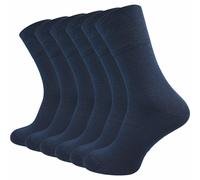 Diabetikersocken | Ohne Gummi & ohne Naht | Extra weiter Piquet-Strick-Bund | Herren (6 Paar) - Blau / 43 - 46