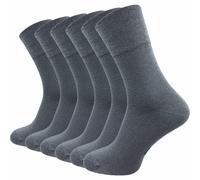 Diabetikersocken | Ohne Gummi & ohne Naht | Extra weiter Piquet-Strick-Bund | Herren (6 Paar) - Dunkelgrau / 39 - 42
