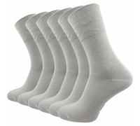 Diabetikersocken | Ohne Gummi & ohne Naht | Extra weiter Piquet-Strick-Bund | Herren (6 Paar) - Hellgrau / 39 - 42