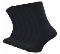 Diabetikersocken | Ohne Gummi & ohne Naht | Extra weiter Piquet-Strick-Bund | Herren (6 Paar) - Schwarz / 43 - 46