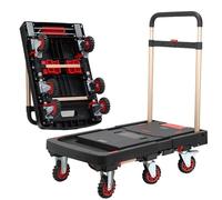 Diable pliable capacité de 175 kg - Chariot portable à roulettes pour shopping atelier camping véhicule de transport outils - Robust et léger - Design durable