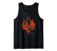 Diablo IV Barbarian Badge Distressed Red Logo Tank Top