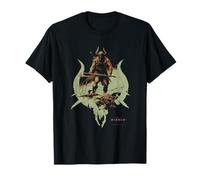 Diablo IV Barbarian Badge Distressed Yellow Logo T-Shirt