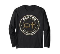 Diacon Faith Service Gebet Bibel und Kreuz christliches Geschenk Langarmshirt