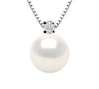 DIADEMA - Halskette - Silber - Weiße Süßwasserperle und echter Diamant Einheitsgröße