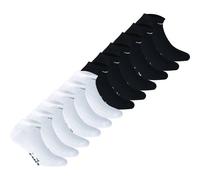 Diadora Unisex Sneaker Socken, 12er Pack - Socken, Mercerisierte Baumwolle, Logo, einfarbig Weiß/Schwarz 39-42