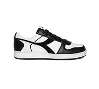 Diadora Magic Basket Low Icona Leder Sneaker Unisex, C0641 Black White, 45 EU