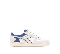 Diadora Unisex Magic Basket Low Suede Leder Gymnastikschuh, Weiße Blaue Augen, 44.5 EU