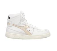 Diadora Mi Basket Damen-Sneaker, perforiert, metallisch, hohe Sneaker, leger, Weiß, Weiss/opulenter Garten, 39 EU