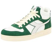 Diadora Unisex Magic Basket Demi Cut Suede Leder Gymnastikschuh, Weiß Blattgrün, 44 EU