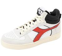 Diadora Unisex Magic Basket Demi Cut Suede Leder Gymnastikschuh, White Ferrari Red Italy, 38.5 EU