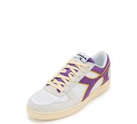 Diadora Unisex Magic Basket Low Suede Leather Gymnastikschuh, White/DEEP Lavander Violet, 44.5 EU