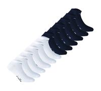 Diadora Unisex Sneaker Socken, 12er Pack - Socken, Mercerisierte Baumwolle, Logo, einfarbig Weiß/Dunkelblau 43-46