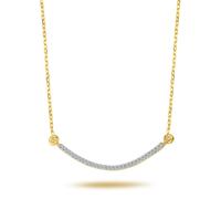 Diamant Bogen Anhänger Tennis Halskette Collier in 14 Karat Gelbgold
