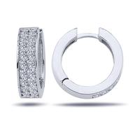 Diamant Creolen Brillant-Schliff in 14 Karat Weißgold