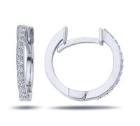 Diamant Creolen Brillant-Schliff in 14 Karat Weißgold