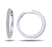 Diamant Creolen Brillant-Schliff in 14 Karat Weißgold