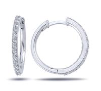 Diamant Creolen Brillant-Schliff in 14 Karat Weißgold