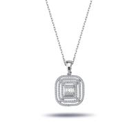 Diamant Halskette Carreé-Anhänger Baguette-Schliff