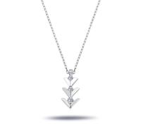 Diamant Halskette mit 0,13 Carat Tria-Anhänger in 14 Karat Weißgold