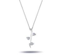 Diamant Halskette mit 0,14 Carat Tria-Anhänger in 14 Karat Weißgold