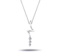 Diamant Halskette mit 0,15 Carat Tria-Anhänger in 14 Karat Weißgold