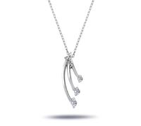 Diamant Halskette mit 0,15 Carat Tria-Anhänger in 14 Karat Weißgold